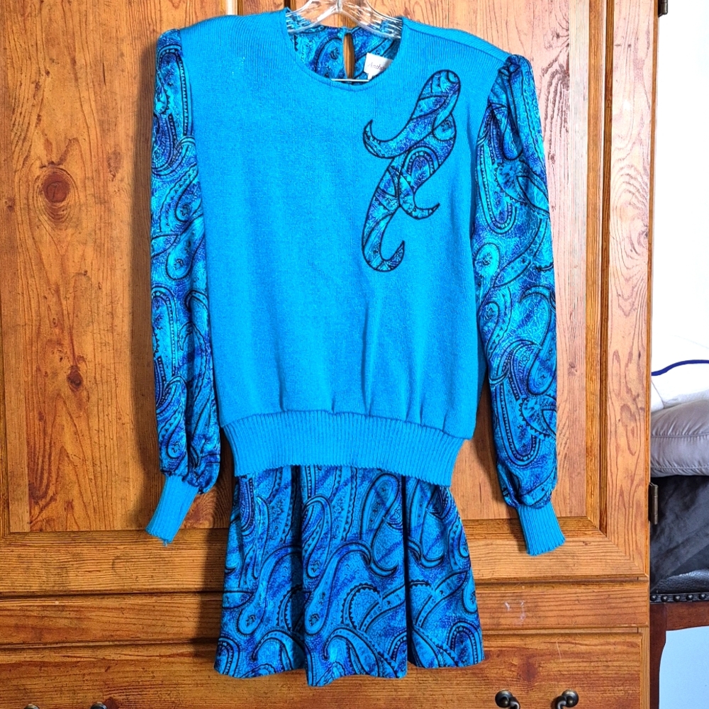 Vintage Anthony Sicari 2 Pc Top Skirt Set 6